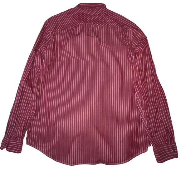 AMERICAN EAGLE Men’s XL Vintage Fit Red White Stripe Button Down Shirt - Picture 9 of 12